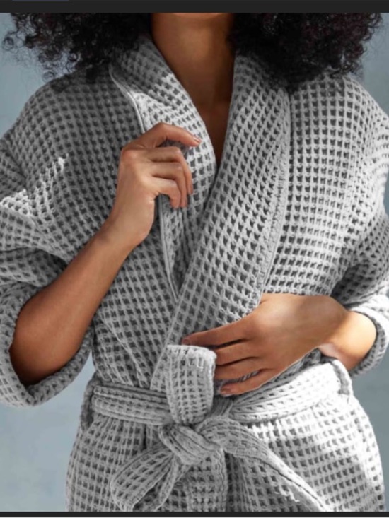 Brooklinen Jackets & Blazers - Brooklinen Gray Waffle Knit Robe L